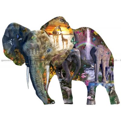 Mullins: Elefant vattenfall - Format motiv, 1000 bitar