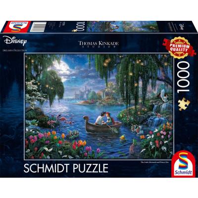 Disney: Kinkade - Den lilla sjöjungrun Ariel och prinsen, 1000 bitar