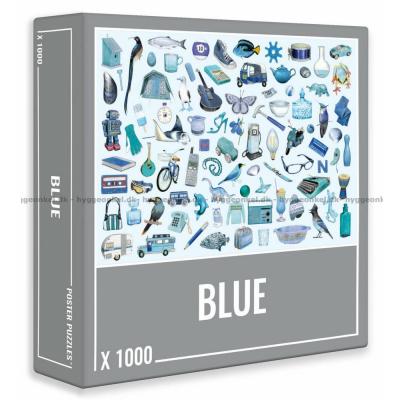 Blå: Kollage, 1000 bitar