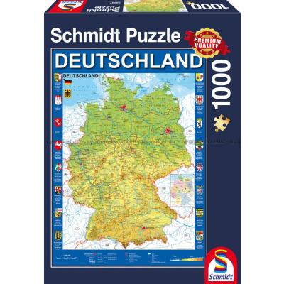 Karta över Tyskland, 1000 bitar