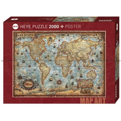 Zigic: Världskarta, 2000 bitar