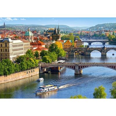 Bild av Prag: Utsikt över broarna, 500 bitar