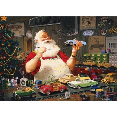 Bild av Newsom: Jultomten målar leksaksbilar, 1000 bitar