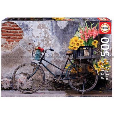Cykel med blommor, 500 bitar
