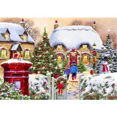 Bild av Den snöiga julstugan, 1000 bitar