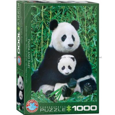 Panda och pandaunge, 1000 bitar