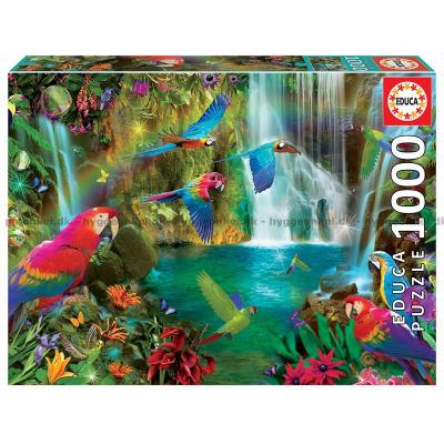 Mullins: Färgrika tropiska papegojor, 1000 bitar