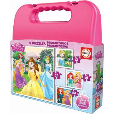 Disney prinsessor: Tillsammans, 4 i 1 - Resväska, 12 bitar
