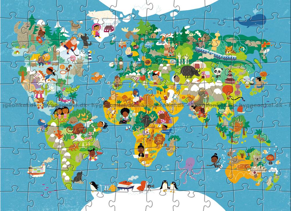 Karta över världen, 100 bitar pussel, Haba - 302003