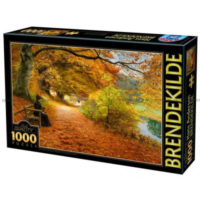 Brendekilde: A Wooded Path in Autumn, 1000 bitar
