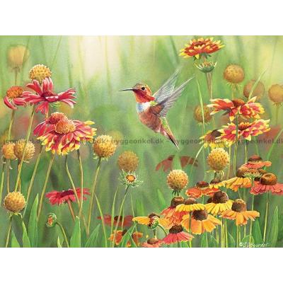 Bild av Bourdet: Kolibri bland blommor, 500 bitar