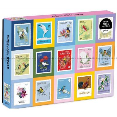 Frimärken: Fåglar från hela världen, 1000 bitar