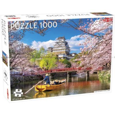 Himeji: Körsbärsträden blommar, Japan, 1000 bitar