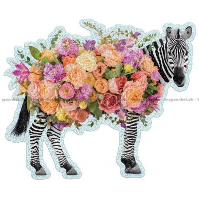 Bild av Zebra med blommor - Format motiv, 750 bitar