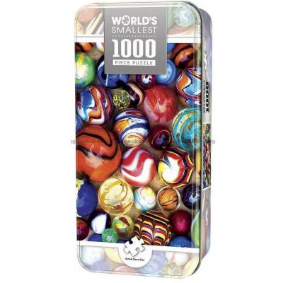 Glaspärlor - Miniatyr - Metallbox, 1000 bitar