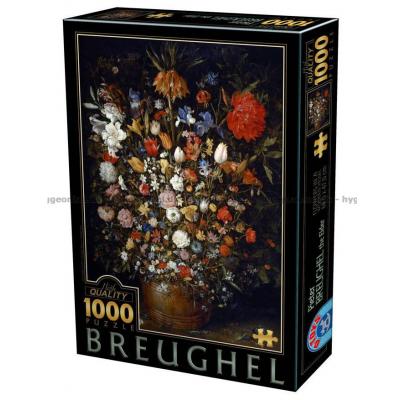 Brueghel: Flowers in a Wooden Vessel, 1000 bitar