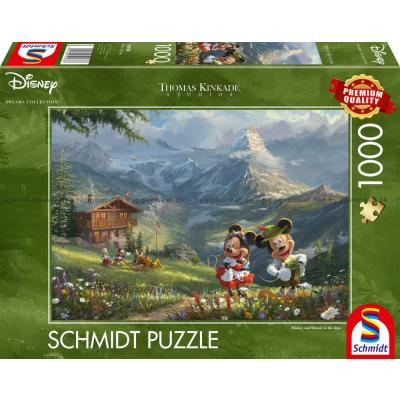 Disney: Kinkade - Musse och Mimmi Pigg i Alperna, 1000 bitar