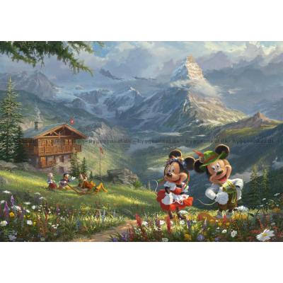 Bild av Disney: Kinkade - Musse och Mimmi Pigg i Alperna, 1000 bitar