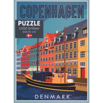 Danmark: Nyhavn i Köpenhamn, 1000 bitar