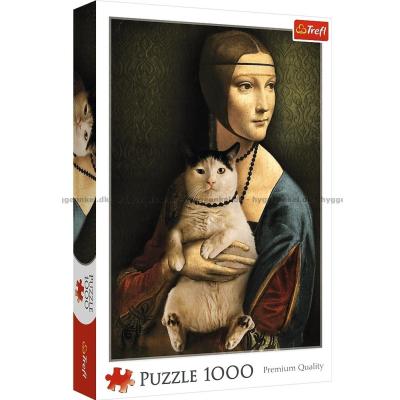 Kvinna med katt, 1000 bitar
