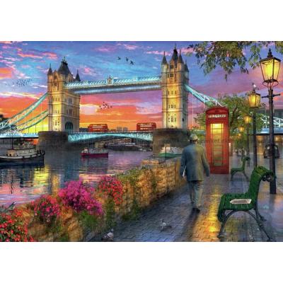 Bild av Davison: Tower Bridge vid skymring, 1000 bitar