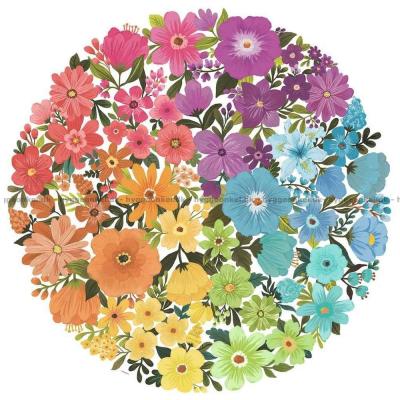 Bild av Färgglada cirklar: Blommor - Runt pussel, 500 bitar