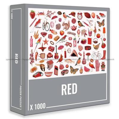 Röd: Kollage, 1000 bitar