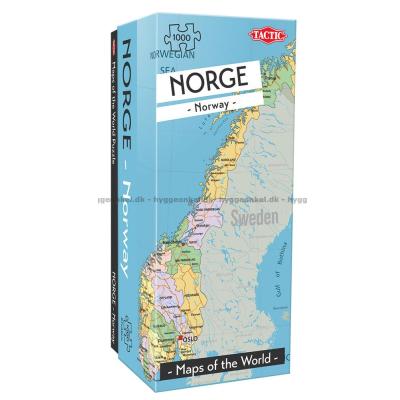 Karta över Norden: Norge, 1000 bitar