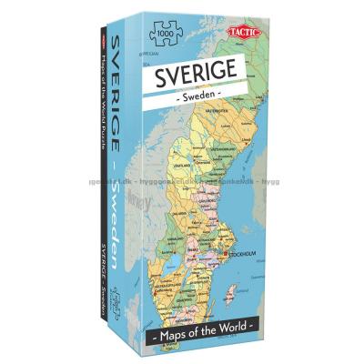 Karta över Norden: Sverige, 1000 bitar