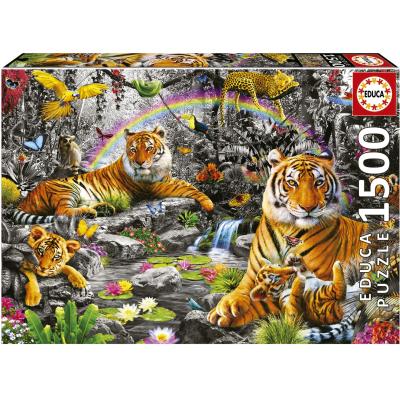 Chesterman: Tigerfamiljen - i svartvitt med färg, 1500 bitar