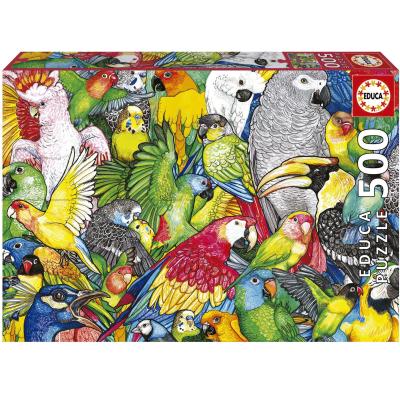 Färgglada papegojor, 500 bitar