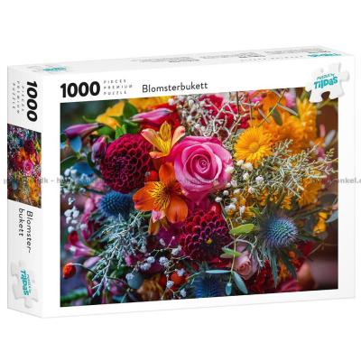 Blomsterbukett, 1000 bitar