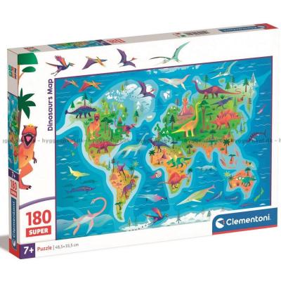 Världskarta: Dinosaurier, 180 bitar