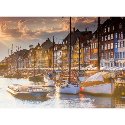 Bild av Köpenhamn i solnedgång, 500 bitar
