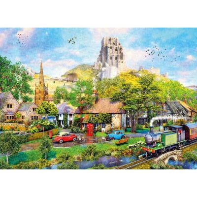 Bild av Davison: Utsikt till Corfe Castle, 1000 bitar