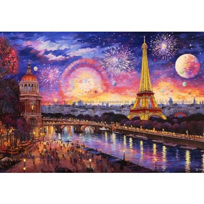Bild av Paris: Fyrverkerier, 1000 bitar