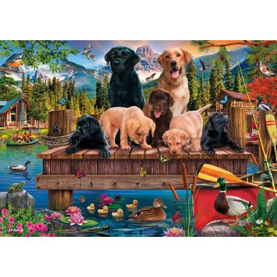 Bild av Hundfamiljen på kajen, 1000 bitar
