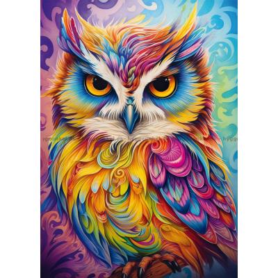 Bild av Uggla med färgglad fjäderdräkt, 1000 bitar