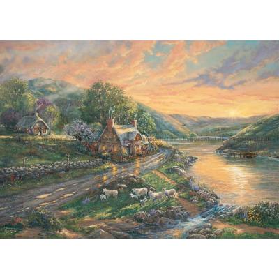 Bild av Kinkade: Morgon vid floden, 1000 bitar
