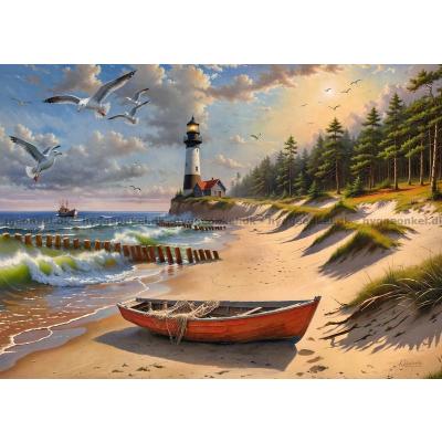 Bild av Den lilla båten på stranden, 1000 bitar