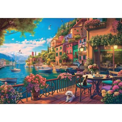 Bild av Italien: Caféet vid Comosjön, 700 bitar