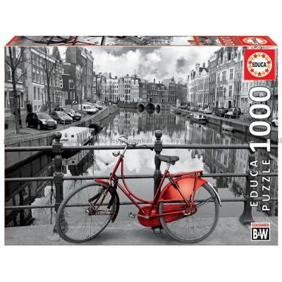 Amsterdam - i svartvitt med färg, 1000 bitar