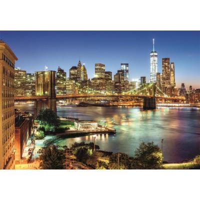 Bild av New York: Brooklyn Bridge vid skymning, 6000 bitar