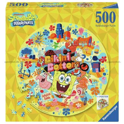 Svampbob Fyrkant - Runt pussel, 500 bitar