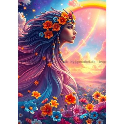 Kvinnan blomstrar i ljuset, 500 bitar