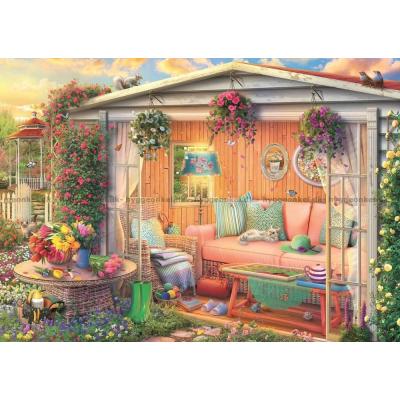 Bild av Eduard: Mysvrå i blomstrande trädgård, 1000 bitar