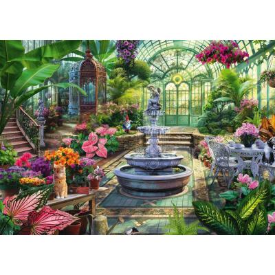 Bild av Haynie: Fontän bland blommor, 1000 bitar