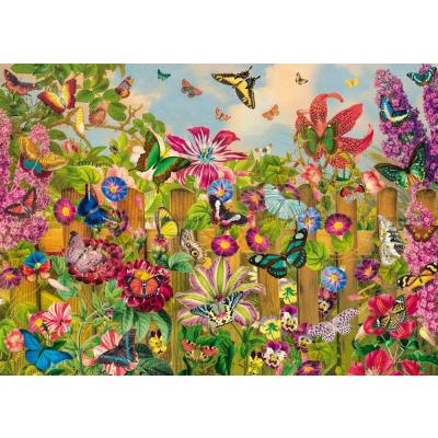 Bild av Stewart: Fjärilar i blomstrande trädgård, 2000 bitar