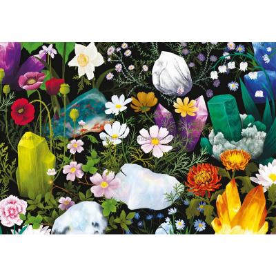 Bild av Kristaller bland blommor, 500 bitar