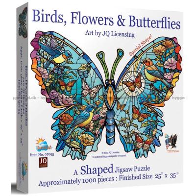 Fjärilar i trädgården - Format motiv, 1000 bitar